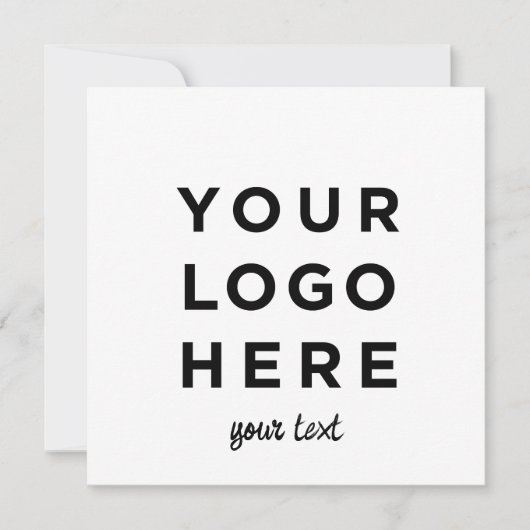 Aangepaste logo- en tekstscript-vierkant uitnodigi (Voorkant)