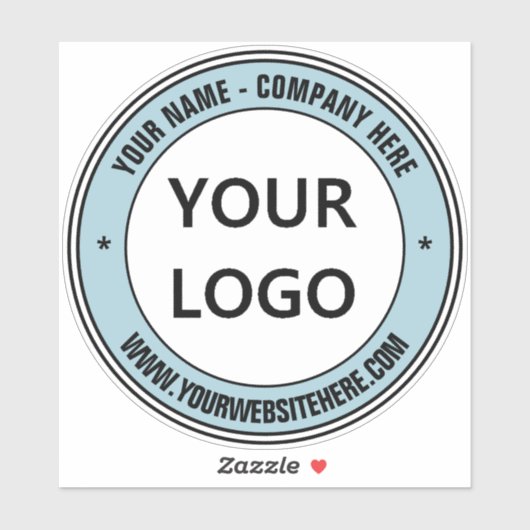 Aangepaste Logo- en tekststempel Sticker - Uw kleu (Vel)