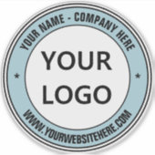 Aangepaste Logo- en tekststempel Sticker - Uw kleu (Voorkant)