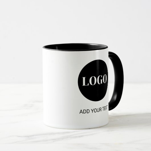 Aangepaste logo en tekstzaken mok (Voorkant rechts)