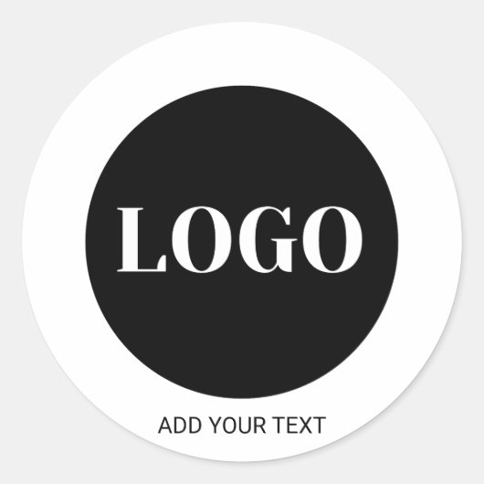 Aangepaste logo en tekstzaken ronde sticker (Voorkant)