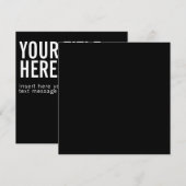 Aangepaste logo- en tekstzwarte vierkante uitnodig (Voorkant / Achterkant)