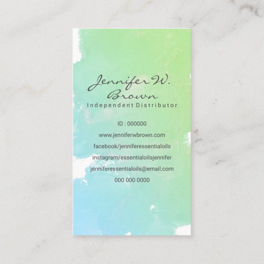 Aangepaste logo Essential Oils toevoegen Visitekaartje (Achterkant)