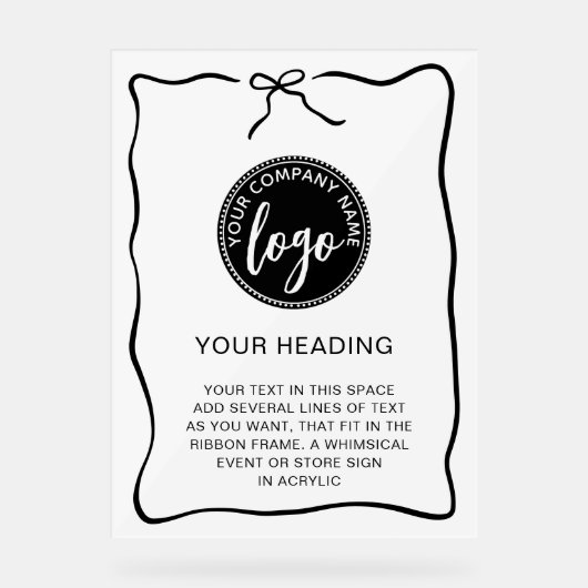 Aangepaste Logo Event Ribbon Lijst Sign Acryl Bord (Voorkant)