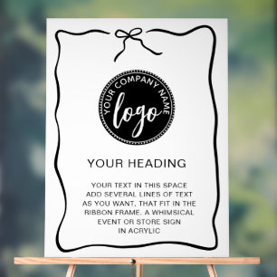 Aangepaste Logo Event Ribbon Lijst Sign Acryl Bord