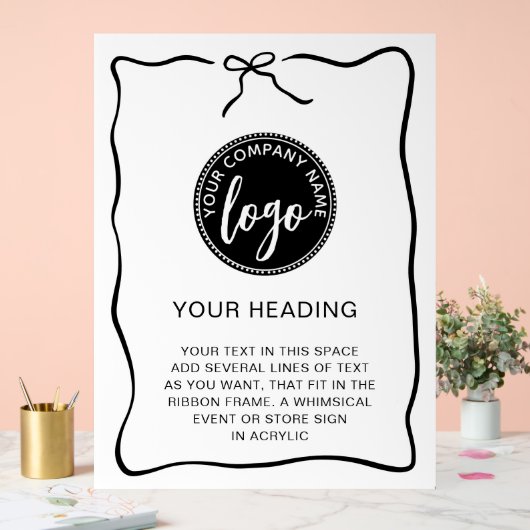 Aangepaste Logo Event Ribbon Lijst Sign Acryl Bord (Huwelijk)