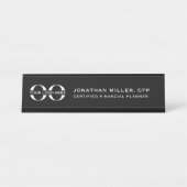 Aangepaste Logo Executive Black Professional Bureau Naambordje (Voorkant)