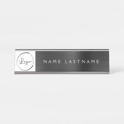Aangepaste Logo Executive Black Professional Bureau Naambordje (Voorkant)