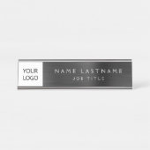 Aangepaste Logo Executive Black Professional Bureau Naambordje (Voorkant)