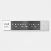 Aangepaste Logo Executive Black Professional Deurbordje (Voorkant)
