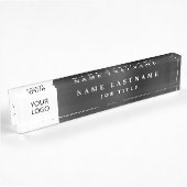 Aangepaste Logo Executive Black Professional Naambordje