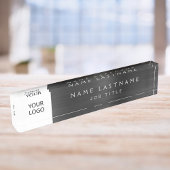 Aangepaste Logo Executive Black Professional Naambordje