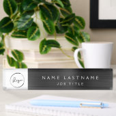 Aangepaste Logo Executive Black Professional Naambordje