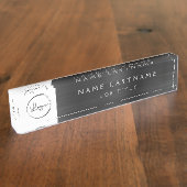 Aangepaste Logo Executive Black Professional Naambordje (Zijkant)