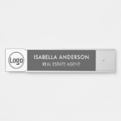 Aangepaste Logo Executive Gray Professional Deurbo Deurbordje (Voorkant)