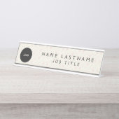 Aangepaste Logo Executive Navy Blue Professional Bureau Naambordje (Voorkant)