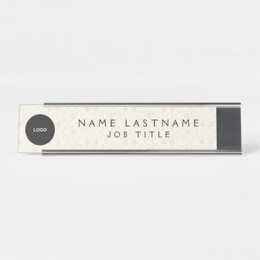 Aangepaste Logo Executive Navy Blue Professional Bureau Naambordje (Voorkant)