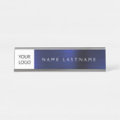 Aangepaste Logo Executive Navy Blue Professional Bureau Naambordje (Voorkant)