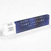 Aangepaste Logo Executive Navy Blue Professional Naambordje