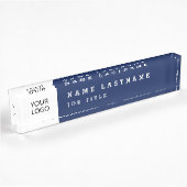 Aangepaste Logo Executive Navy Blue Professional Naambordje