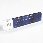 Aangepaste Logo Executive Navy Blue Professional Naambordje