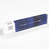 Aangepaste Logo Executive Navy Blue Professional Naambordje