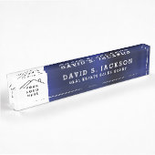 Aangepaste Logo Executive Navy Blue Professional Naambordje