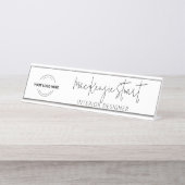 Aangepaste Logo Executive Professional Minimal Mod Bureau Naambordje (Voorkant)