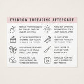 Aangepaste Logo Eyebrow Threading Aftercare Kaart (Achterkant)