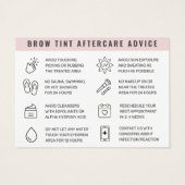 Aangepaste Logo Eyebrow Tint Aftercare Kaart (Achterkant)