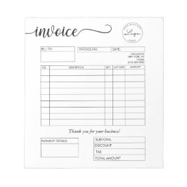 Aangepaste Logo factuur voor kleine bedrijven Noti Notitieblok