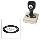 Aangepaste Logo Falcon Black Oval Retouradres Rubberstempel (Gestempeld)