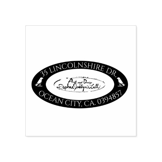 Aangepaste Logo Falcon Black Oval Retouradres Rubberstempel (Afrduk)