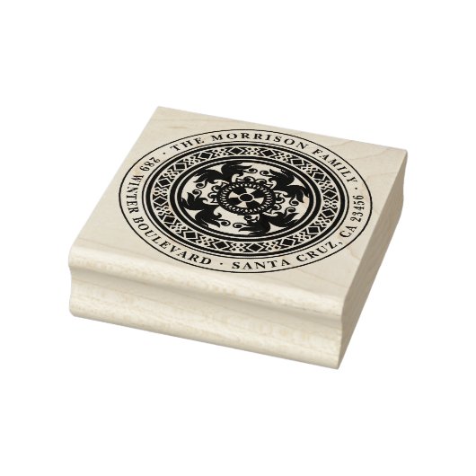 Aangepaste Logo familienaam & retouradres Rubberstempel (Stempel)