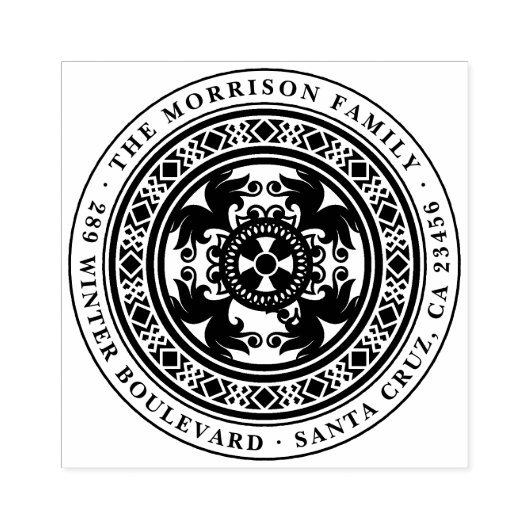 Aangepaste Logo familienaam & retouradres Rubberstempel (Afrduk)