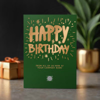 Aangepaste Logo Faux Gold 3d Happy Birthday Donker