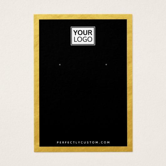 Aangepaste logo faux Gold border earning display c Visitekaartje (Voorkant)