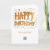 Aangepaste Logo Faux Gold Fun Happy Birthday White Kaart (Voorkant)
