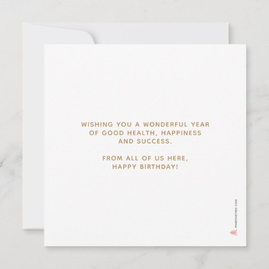 Aangepaste Logo Faux Gold Hand Script White Birthd Kaart (Achterkant)