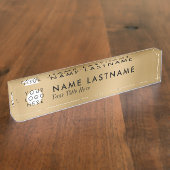 Aangepaste Logo Faux Gold-minimalistische eenvoudi Naambordje (Zijkant)
