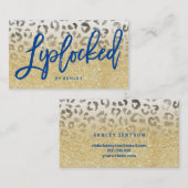 Aangepaste logo faux goudglitter luipaard waterver visitekaartje (Voorkant / Achterkant)