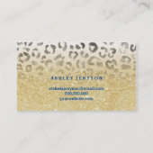 Aangepaste logo faux goudglitter luipaard waterver visitekaartje (Achterkant)