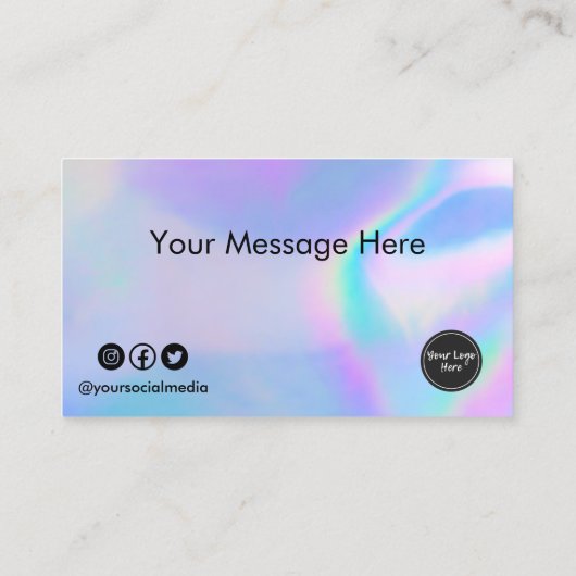 Aangepaste Logo faux holographic Hearts Loyalty-Ka Visitekaartje (Achterkant)