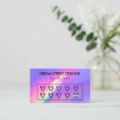Aangepaste Logo faux holographic Hearts Loyalty-Ka Visitekaartje (Staand voorkant)