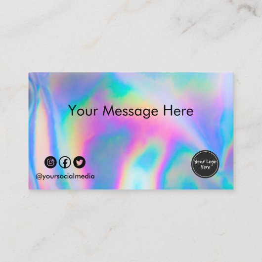 Aangepaste Logo faux holographic Hearts Loyalty-Ka Visitekaartje (Achterkant)