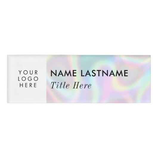 Aangepaste Logo faux holographic Magnet-titel Naambadge (Voorkant)