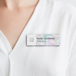 Aangepaste Logo faux holographic Magnet-titel Naambadge
