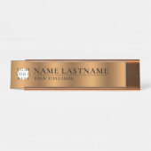 Aangepaste Logo faux koper klasje elegant Bronze Bureau Naambordje (Voorkant)