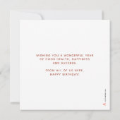 Aangepaste Logo Faux Roos Gold Script White Birthd Kaart (Achterkant)