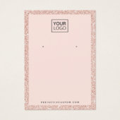 Aangepaste logo faux roze glitter earing display c visitekaartje (Voorkant)